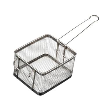 Imagem de ＫＬＫＣＭＳ Fritar a cesta de aço inoxidável pendurado Fries French Solder Servando Basket Food Filder for Restaurant Barbecue Kitchen Home, M Hemming