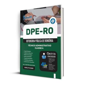 Imagem de Apostila DPE-RO  - Técnico Administrativo - Classe A - Editora Solução