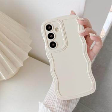 Imagem de UEEBAI Capa de silicone com moldura ondulada para Samsung Galaxy A15 4G/5G, linda moldura ondulada slim fit à prova de choque capa protetora macia bonita encaracolada feminina para Galaxy A15 4G/5G,