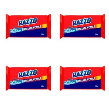 Imagem de Sabão Barra Razzo Tira Manchas Kit Com 4 Unidades De 150g