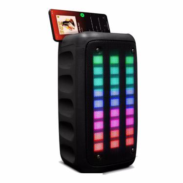 Imagem de Caixa de Som Bluetooth Com Função Rádio (Entrada Microfone, usb, Auxiliar, Cartão de Memória Micro sd) Portátil Recarregável Amplificadora Com Led rgb