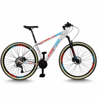 Imagem de Bicicleta Aro 29 Cripto 24 Marchas Freios Disco e Suspensão Pneu Bege,
