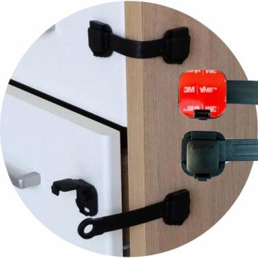 Imagem de Kit 8 Trava Gaveta Armário Geladeira Porta Vaso Sanitário Segurança Pr