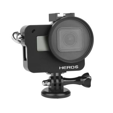 Imagem de Frame Case Proteção Alumínio + Lente Uv Gopro Hero 6 Black