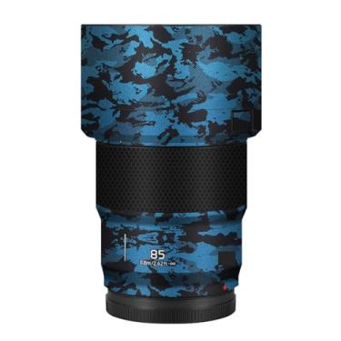 Imagem de Adesivo de câmera antiarranhões com tampa de lente 85 1.8 Película protetora decalque protetor corporal para Panasonic Lumix S 85 mm F1.8 S (azul cavaleiro)