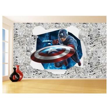 Imagem de Papel De Parede 3D Heróis Página Quadrinhos Hq 3,5M Nhma203 - Você Dec