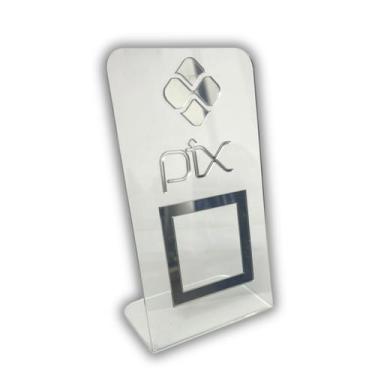 Imagem de Expositor QR CODE PIX - Cristal com Prata - Lm Balcoees