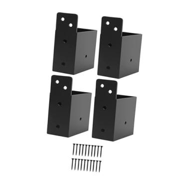 Imagem de Bothyi 4 peças de suportes para pérgola, suportes para corrimão de deck com parafusos, conector de poste de para postes de madeira 2x4, garagem