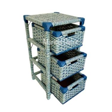 Imagem de Armario Organizador Multiuso Prateleiras(Azul Rajado)
