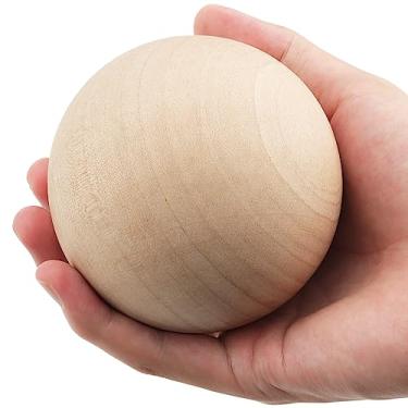 Imagem de ZOENHOU 6 Peças De Bolas Madeira Grandes Naturais 2-3/4", Inacabadas, Esferas Redondas, Dura Para Artesanato, Projetos Faça Você Mesmo