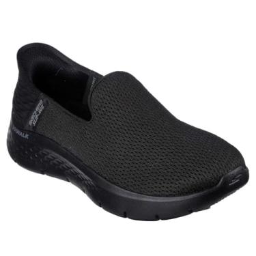 Imagem de Skechers Tênis feminino Hands Free Slip-ins Go Walk Flex-relish, Acabamento têxtil preto, 3.5 UK