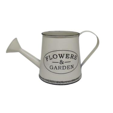 Imagem de Vaso Regador Decoração Metal Flowers Garden Arranjo Bege