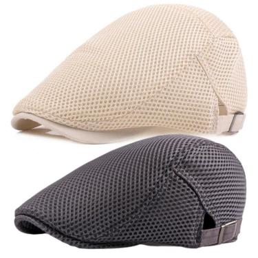 Imagem de Kit 2 Boné Boinas Masculina Verão Premium Bege E Cinza