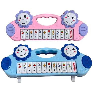 Imagem de Piano Infantil Teclado Musical Para Criança Som Flores