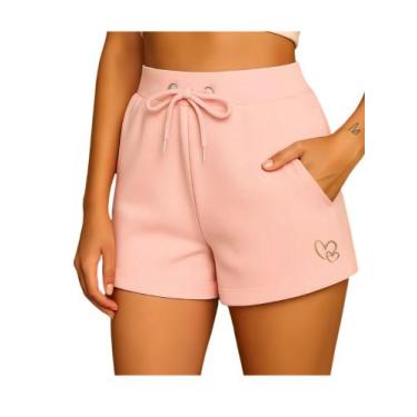 Imagem de Short Moletom Feminino Corações - RC, Rosa, P