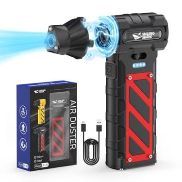 Imagem de Smiling Shark Soprador De Ar Comprimido, Elétrico Sem Fio Com Velocidade Contínua 110.000 Rpm, Cortador Emergência E Martelo - Perfeito Para Quintal/Gramado/Folhas/Poeira/Computador/Carro/Camping, J