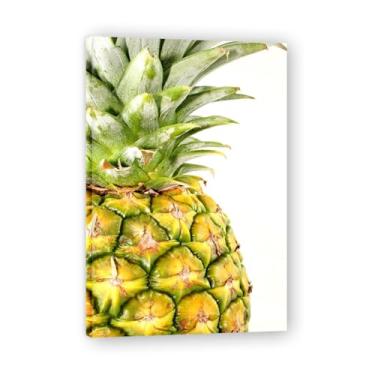 Imagem de Meio abacaxi fruta sazonal e paisagem fotografada real arte em tela - decoração fresca para sala de estar e sala de jantar emoldurada 30 x 45 cm