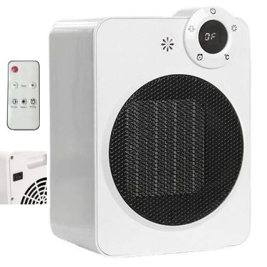 Imagem de Aquecedor Eletrico Display Digital Controle Angulo 70 Graus Temperatura Ajustavel Portatil Quarto Sala Ambiente Interno