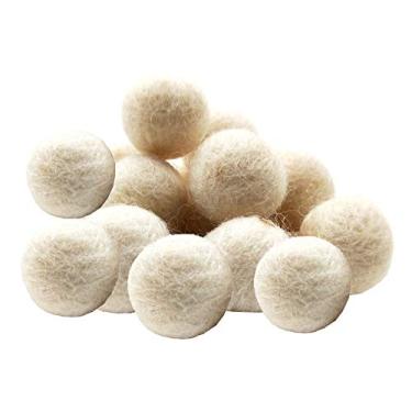 Imagem de Wool Felt Balls Wool Beads Pom Pom Felted Beads Balls-Felt for DIY Garland DIY Craft Dream Catcher Nursery Baby Shower Décor Home Decor 20mm 50Pcs (Beige)