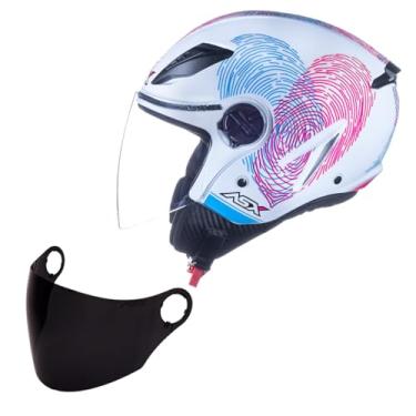 Imagem de Kit Capacete Feminino Asx Aberto City Air Passion + Viseira Fume (54)