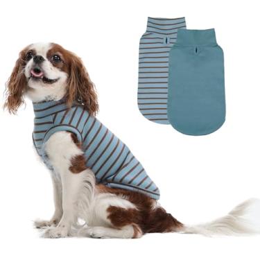 Imagem de LeleTail Pacote com 2 suéteres para cães pequenos, pulôver listrado quente, suéter de lã elástica, casacos de inverno e outono para animais de estimação, pijamas de lã macia para cães, dachshund