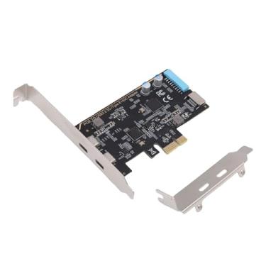 Imagem de GOWENIC PCIE para USB 3.2 Cartão de Expansão Gen 1 Com Largura de Banda de 5 Gbps, Placa PCI Express Com 2 Portas do Tipo C, Adaptador de Expansão de 19pin PCIE