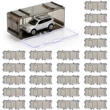 Imagem de Marsui 50 peças em escala 1/64 organizador de carros de brinquedo estojo de armazenamento transparente individual para exibição de carro 1,4 x 3,4 x 3,5 polegadas