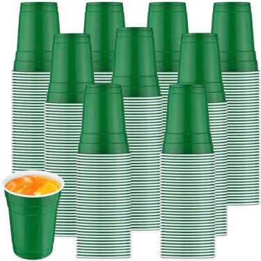 Imagem de Copos de plástico descartáveis verdes Bokon 200 unidades de 480 ml