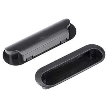 Imagem de uxcell Puxadores embutidos para armário 120 mm x 40 mm x 21 mm preto 2 peças