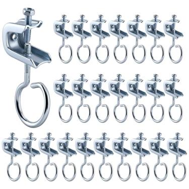 Imagem de Patioer Conjunto de 25 braçadeiras de feixe, 1/10.2 cm x 20 grampos C pequenos de aço com anéis de freio rosqueados na máquina, cabides de suporte de fio de cabo (anéis de freio de 3,5 cm)