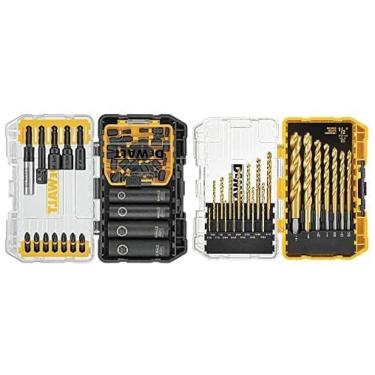 Imagem de Kit de Brocas em Titânio 35 Peças com Estojo, DEWALT DW1361, Amarelo