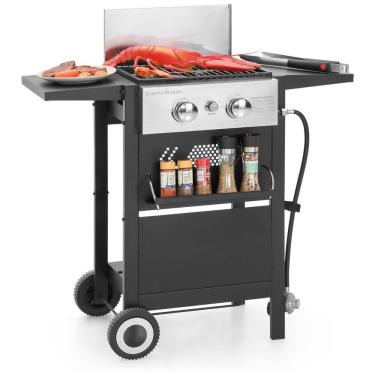 Imagem de Churrasqueira a Gás 20.000 BTU com 2 Queimadores em Aço Inoxidável, CAPTIVA DESIGNS, Preto