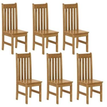 Imagem de Kit 6 Cadeiras 100% Madeira Maciça Bielefeld Espresso Móveis