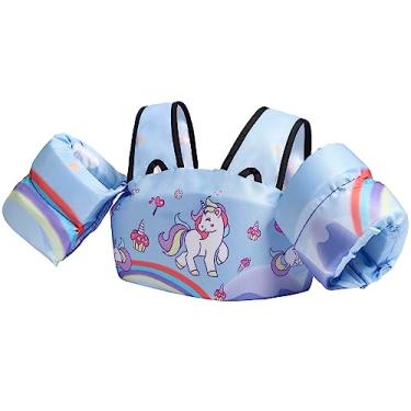 Imagem de GOSEN Colete De Natação Para Bebês, Infantil Meninos E Meninas 22 A 66 Libras, Alça Ombro, Asas Braço, Boias Bebês 2, 3, 4, 5, 6 7 Anos, Piscina, Praia Mar