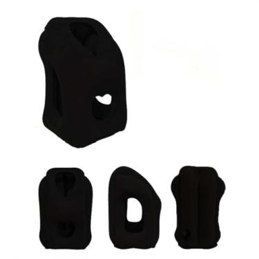 Imagem de Almofada inflável de viagem, almofada de suporte de pescoço, 50 x 35 cm, almofada de ar portátil com orifícios de ventilação (preto)