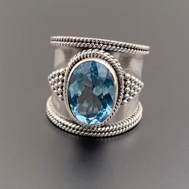 Imagem de Anel de declaração de zircônia cúbica azul banhado a ouro branco acessório personalizado ideal para uso diário feminino casual festa feriado aniversário amor joia presente, 8, Cobre, Sem pedra