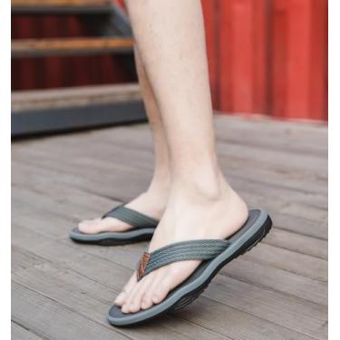 Imagem de Chinelo com suporte de arco para mulheres e homens, antiderrapante, casual, verão, praia, confortável, tapete de ioga, almofada, caminhada, tanga com fascite plantar, Cinza, 5-6 Women/4-5 Men