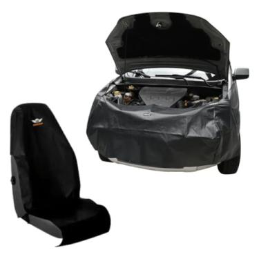 Imagem de Capa Proteção Frontal Lateral Parachoque Manutenção Mecânico + Capa Proteção De Banco Impermeável Manutenção Mecânico