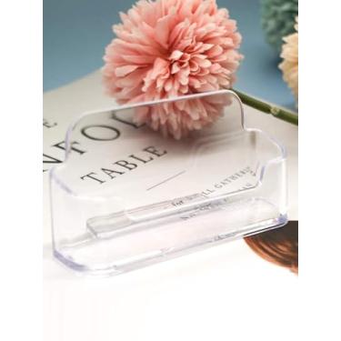 Imagem de Pacote com 2 porta-cartões de visita de acrílico para mesa, suporte de exibição de cartões de visita de plástico transparente de grande capacidade, suporte de cartão de visita