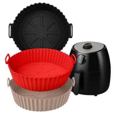 Imagem de KIT 3 Formas De Silicone Para Air Fryer Forno Micro-ondas Fritadeira Assadeira Flexível