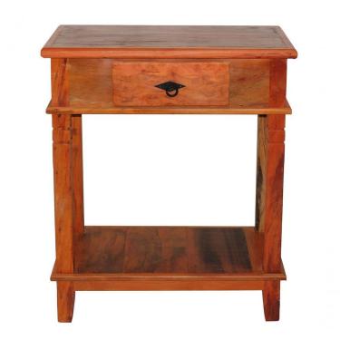 Imagem de Aparador 70 Cm Madeira Maciça Com Pátina 1 Gaveta E Prateleira