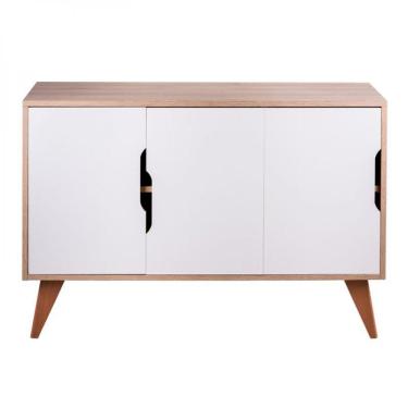 Imagem de Buffet Aparador Com 3 Portas Murano Carvalho E Branco