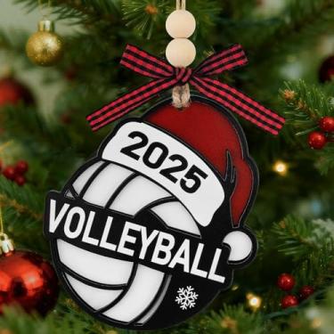 Imagem de Mljsh Enfeites de vôlei para árvore de Natal – presentes de vôlei para meninas adolescentes e mulheres treinadoras, enfeite esportivo decoração de árvore de Natal para jogadores