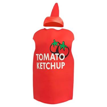 Imagem de Fantasia de ketchup – Fantasia de adulto | Roupa criativa leve e confortável em forma de garrafa de molho para atividades de festivais
