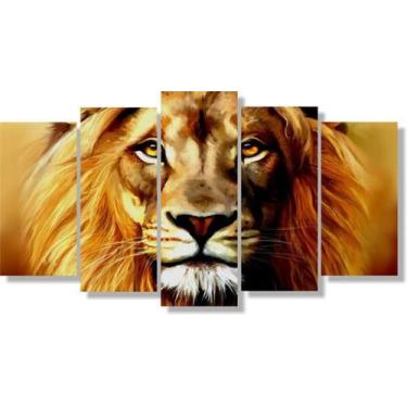 Imagem de Quadros Decorativos 5 Peças Leão De Juda Religioso - KYME