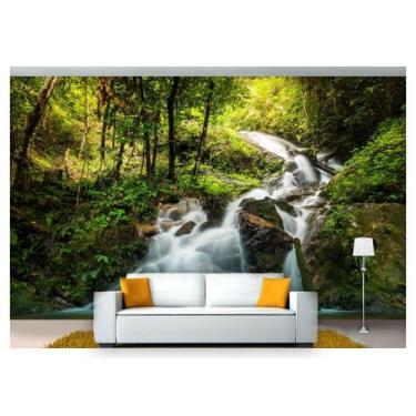 Imagem de Papel De Parede Cachoeira Natureza Mata 3D Nch187 - Você Decora