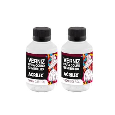 Imagem de Kit com 2 Verniz Para Couro Semibrilho Acrilex 100ml – Acabamento Profissional, Base Água, Proteção Duradoura para Couro Natural e Sintético