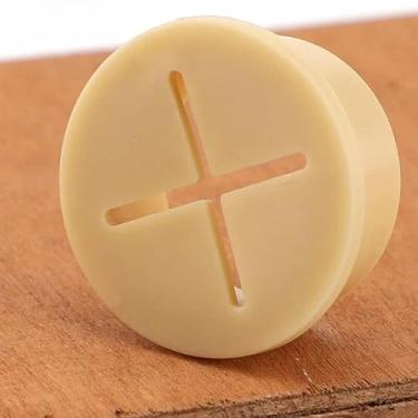 Imagem de 1 cabo de mesa, ilhós, flexível, para móveis, capa de silicone, furo de 25 mm, organizador de fios, junta redonda para console de TV, escritório, mesa de PC (natural)