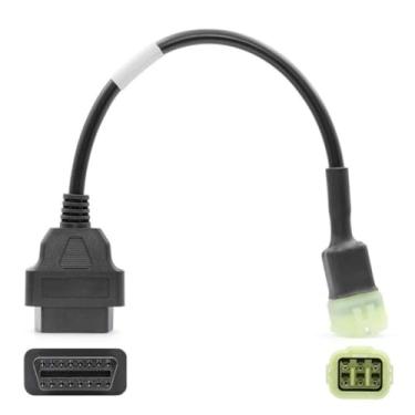 Imagem de aqxreight Cabo Adaptador OBD2 de 6 Pinos para 16 Pinos Conector de Detecção de Falhas de Motocicleta Pode e o Adaptador o Código Compatível Pode Ser Motocicletas Alguns de 6 Este para 16 OBD2 (preto)