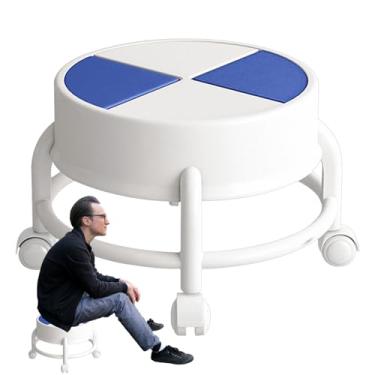 Imagem de Banqueta baixa com rodas, assento de baixo - Assento para cadeira rolante de baixa altura com rodas - Banqueta móvel resistente de baixo rolamento giratórias de 360°, cadeira giratória de ro